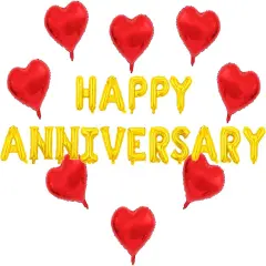 Happy Anniversary Balloon Banner Love Party Decoration