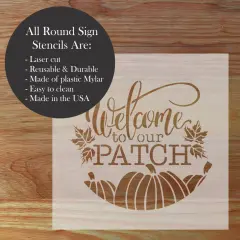 Welcome to our Patch Fall Round Sign Stencil | Sign Stencil | DIY Sign Stencil | Round Stencil | Designer Stencils |