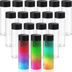 24 Pcs Clear Plastic Bottles Empty Sensory Bottles with Caps