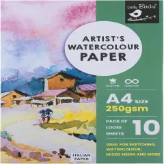 Little Birdie Artist's Watercolour A4 Paper 250gsm-10 Sheets