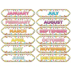 Magnetic Die-Cut Timesavers & Labels, Confetti Months of the Year