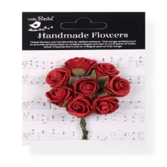 Little Birdie Charlie Paper Flowers 8/Pkg-Cardinal Red