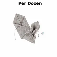 Large Burlap Drawstring Treat Bags - 12 Pc. Gray