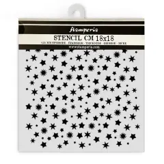 Stamperia Stencil 7"X7"-Classic Christmas Stars Pattern