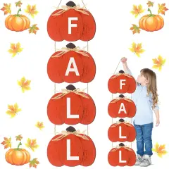33 Inch Fall Decoration Fall Door Sign (Orange)