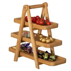 Vintiquewise 3-Tier Wooden Tray Farmhouse Inspired Cupcake Stand Dessert Platter Pastry Holder Appetizer Display for Wedding Party Baby Shower or Tea Time Ideal Decor in Kitchen, Dining or Coffee Bar