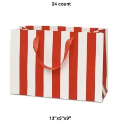 Mega Stripe Euro Totes 13" x 5" x 9" Bold Stripe Gift Bags