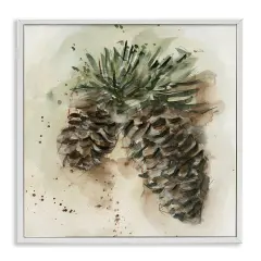 Stupell Industries Pine Cone Watercolor Framed Giclee Wall Art Design by Ethan Harper