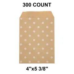 Versatile White Paper Merchandise Bags 4" x 5 3/8" Polka Dot