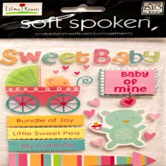 Me & My Big Ideas Sweet Baby Dimensional Stickers With Glitter