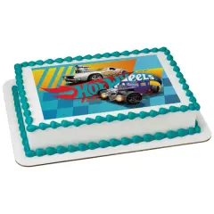 Hot Wheels Stunt Zone PhotoCake&reg; Edible Cake Topper Icing Image for 1/4 Sheet cake or larger