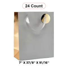 Two-Tone Metallic Euro Totes 7'' x 37/8'' x 91/16'' for Luxurious Packaging Silver