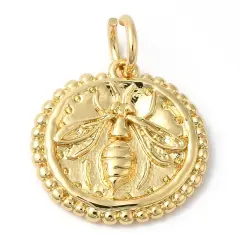 *5* 14mm Plated Brass Bee Charms - Choose Your Color Gold (2979)