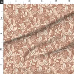 Various Fabrics by the Yard or Fat Quarter Botanical Monochrome Art Nouveau Faux Texture Earth Tone Brown Floral Abstract Foliage Bohemian Custom Printed Fabric by Spoonflower