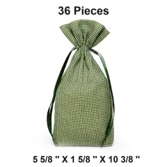 Gingham Cotton Bag 5 5/8" x 1 5/8" x 10 3/8"