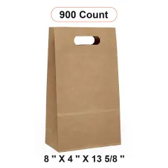 Paper Bags with Die Cut Handles 8'' x 4'' x 13 5/8''