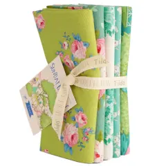 Tilda Sunday Brunch Fat Quarter Bundle - Lime/Teal - 5 - 20" x 22" Fat Quarters - 100% Cotton
