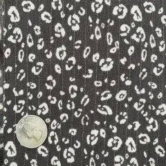 1 Yard Charcoal Beige Lurex Rayon Crinkle Apparel Fabric 50/52 inches Width
