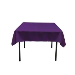 1 Yard Purple Square Tablecloth Washable Polyester for Square or Round Tables 60 x 60 Inch Width