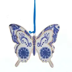 Indigo Blue Butterfly Ornament -