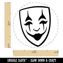 Jester Clown Joker Mask Smile Drama Self-Inking Rubber Stamp Crafting Planners Purple