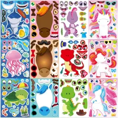 24 Sheets Make a Face Stickers for Kids Toddlers
