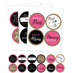 Big Dot of Happiness Girls Night Out - Bachelorette Party Name Tags - Party Badges Sticker Set of 12