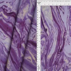 1 Yard 8X3 Yummy Rib Marble Print Stretch Knit Fabric 58/60 Inches Wide LAVENDER/VIOLET