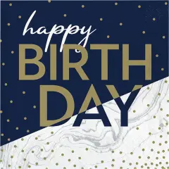 192 pc Bulk Navy and Gold Birthday Luncheon Napkins