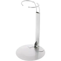 Plymor DSP-60S Silver Adjustable Doll Stand, fits 10, 11, 12, 13, and 14 inch Dolls or Action Figures, Waist is 2" - 2.5" wide, 5.5" - 7" around