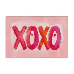 Stupell Industries Pink XOXO with Hearts Canvas Design by LSR Design Studio
