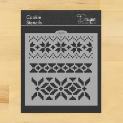 Fair Isle Pattern Cookie & Craft Stencil | CM030 by Designer Stencils | Cookie Decorating Tools |