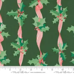 Holly Stripes in Pine (37133 19) | Tiny Christmas | Lizzy House | Moda