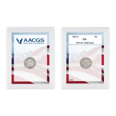 Seated Liberty Silver Dime Graded G6 by AACGS
