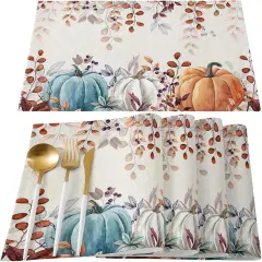 Set of 4 Fall Thanksgiving Placemats - 18x12 Inch