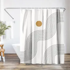 Americanflat 71" x 74" Shower Curtain, Boho Geometric Lines Part 3 by Tetyana Karankovska