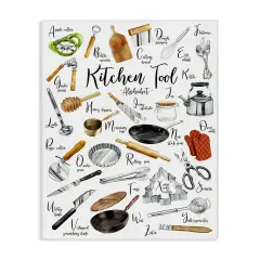 Stupell Industries ABCs Kitchen Tool Alphabet Canvas Wall Art
