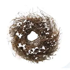 Snowy Angel Hair Vine Wreath 8"