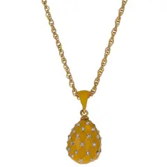 Yellow Trellis Royal Egg Pendant Necklace