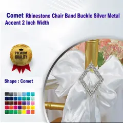 Diamond Rhinestone Chair Band Buckle Silver Metal Accent 2 Inch Width
