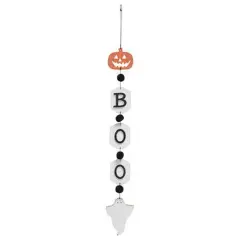 Halloween Boo Garland with Ghost and Pumpkin Wood Cutouts for Wall or Mantel