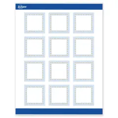 Avery Printable Square Labels, Gold Dots with Blue Border, 2" x 2", Matte White Square Labels, Permanent, Laser/Inkjet, 120ct, Great for Product Labels