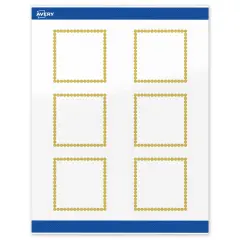 Avery Printable Square Labels, Gold Beads, 3" x 3", Glossy White Square Labels, Permanent, Laser/Inkjet, 60ct, Great for Product Labels
