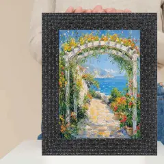 8x10 Picture Frame Modern Retro Glossy Black Glitter Photo Frame