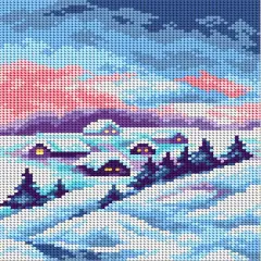 Gobelin canvas for halfstitch without yarn Frosty land 2422F
