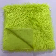 1 Yard Shaggy Faux Fox Fur Soft Vegan Fabric for Crafts, Costumes & Home Decor Projects Neon Yellow