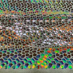 1 Yard Nylon Spandex Fabric with Cobra Hologram Glued Sequin 58/60 Inch Width Gold