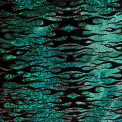 1 Yard Flocking Flame Hologram Nylon Spandex Tricot Fabric for Costumes Dancewear 60 Inch Width Black Green