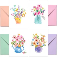 Blank Cards with Envelopes - 48 Floral Blank Note Cards with Envelopes &ndash; 4 Assorted Cards for All Occasions! Blank Notecards and Envelopes Stationary Set for Personalized Greeting Cards-4x5.5"