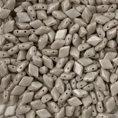 Matubo 2-Hole Czech Glass Opaque Gemduo Beads, 50g Grey